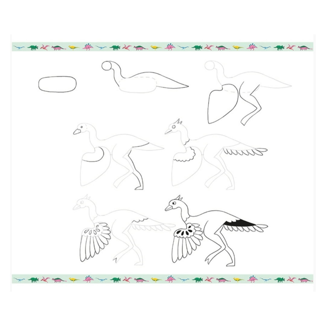 Janod 6 Plus Step By Step Drawing - Dinosaurs