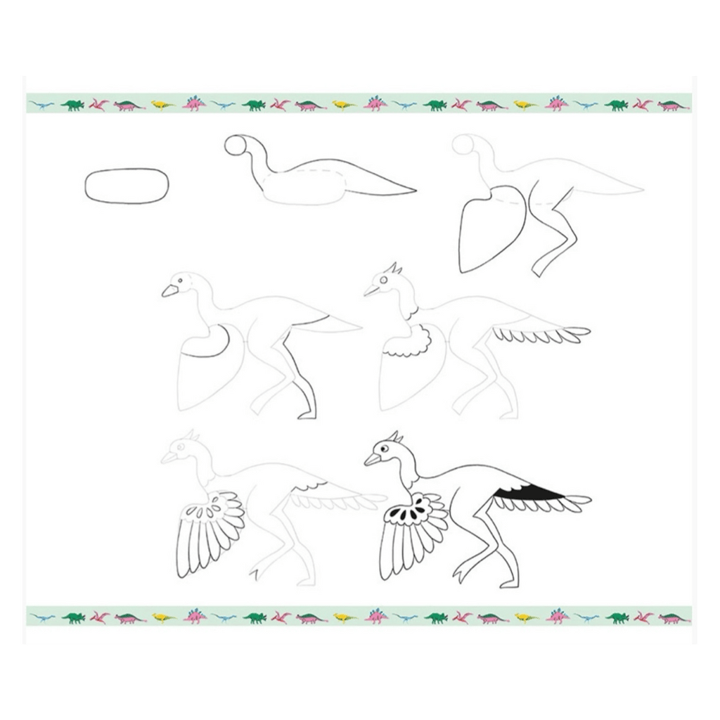 Janod 6 Plus Step By Step Drawing - Dinosaurs