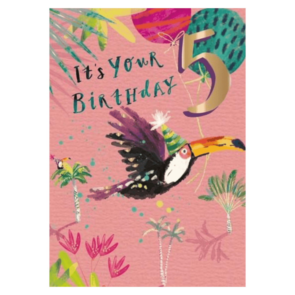 Ling Design 5 Plus Greeting Card - Five Today Toucan