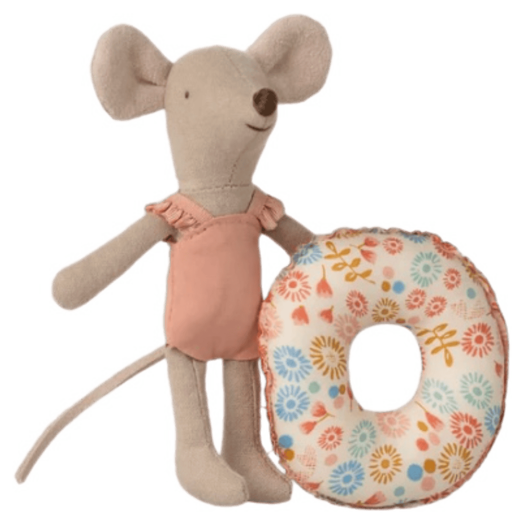 Maileg 3 Plus Beach Mouse Little Sister with Float Flower