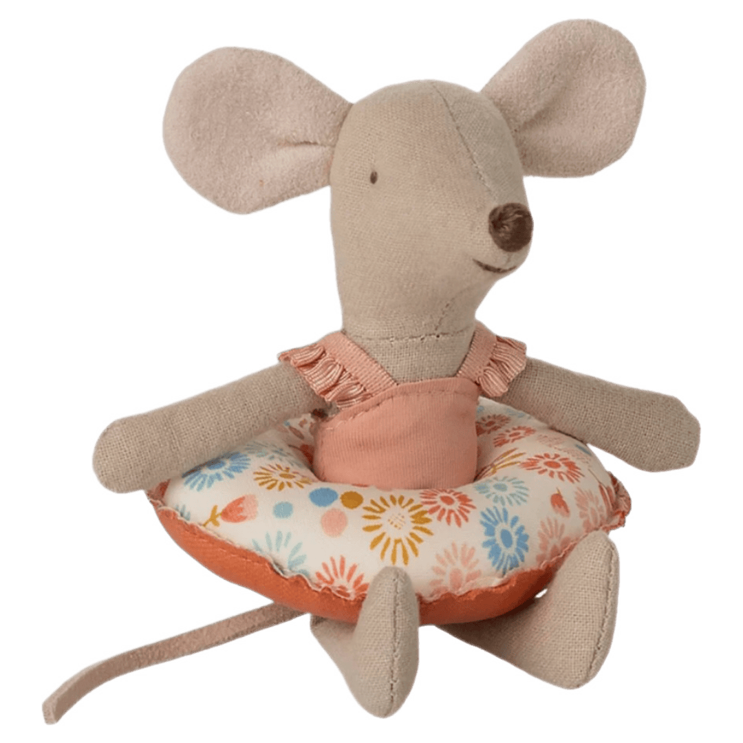 Maileg 3 Plus Beach Mouse Little Sister with Float Flower