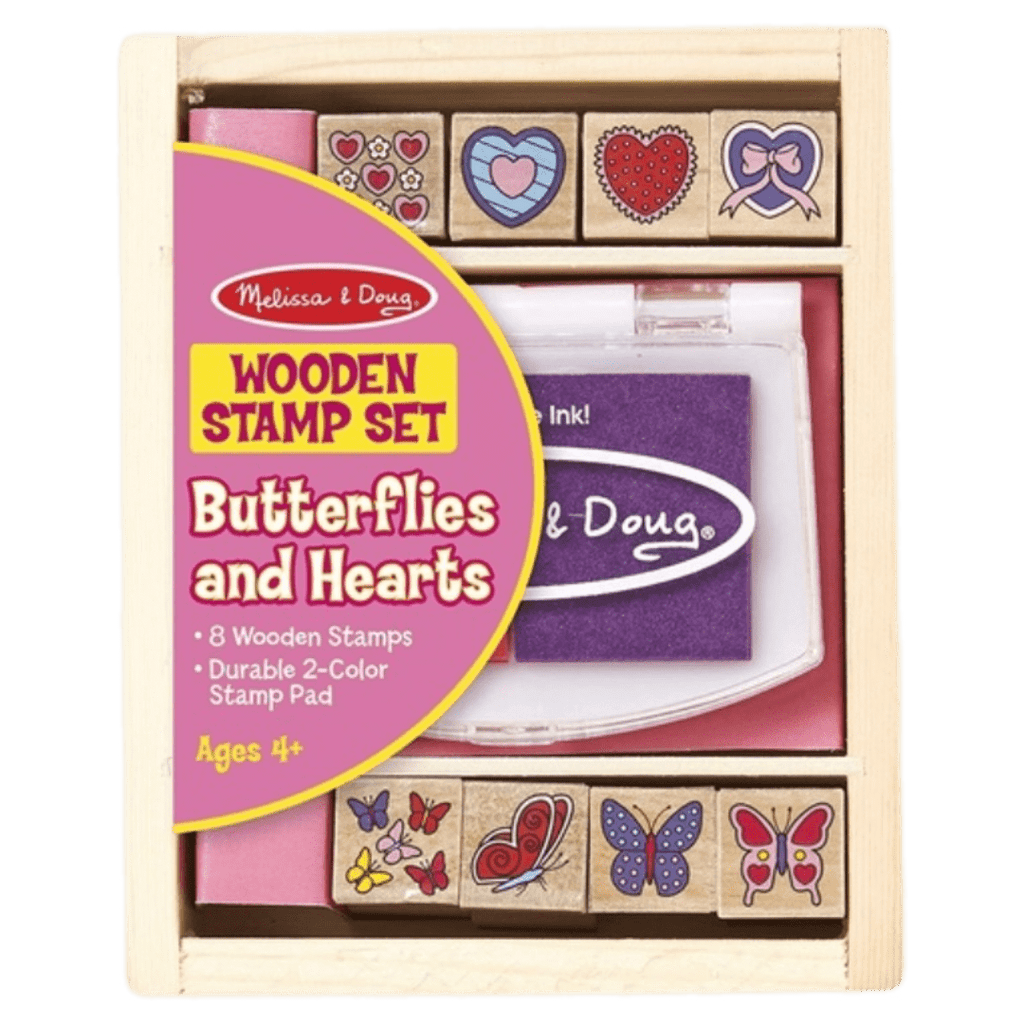 Melissa & Doug 4 Plus Wooden Stamp Set - Butterflies & Hearts