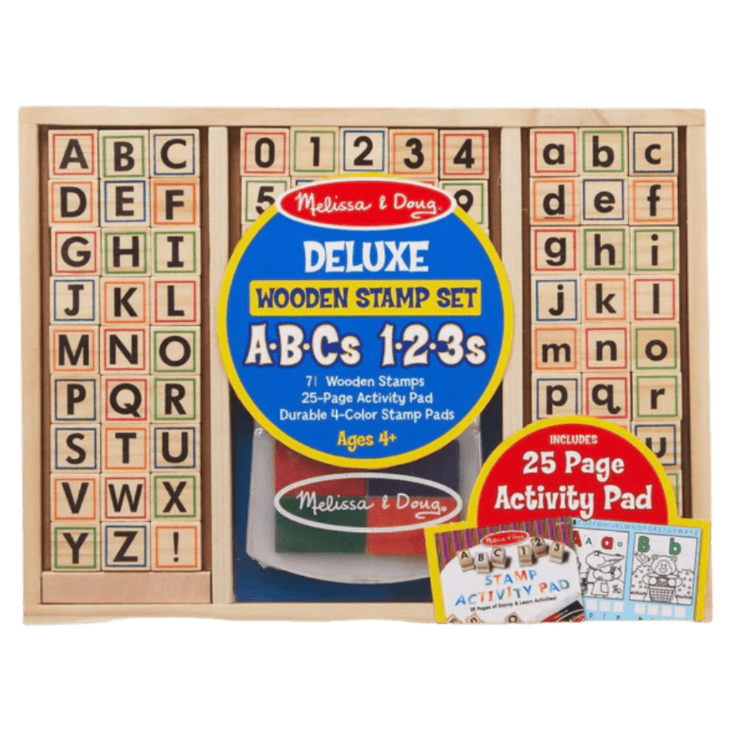 Melissa & Doug 4 Plus Wooden Stamp Set Deluxe  - ABC 123