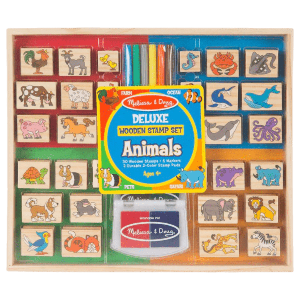 Melissa & Doug 4 Plus Wooden Stamp Set Deluxe - Animals