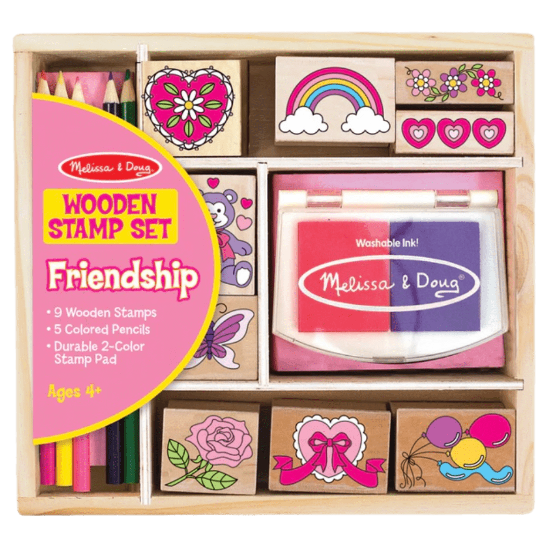 Melissa & Doug 4 Plus Wooden Stamp Set - Friendship