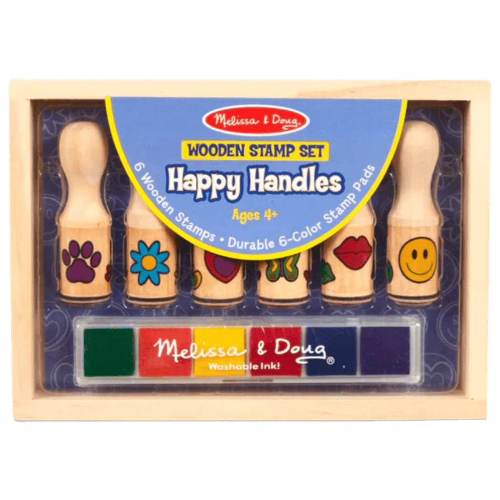 Melissa & Doug 4 Plus Wooden Stamp Set - Happy Handles