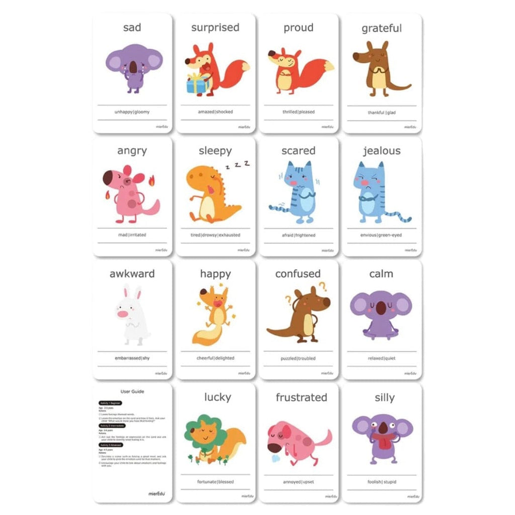 MierEdu 3 Plus Cognitive Flash Cards - Feelings & Emotions