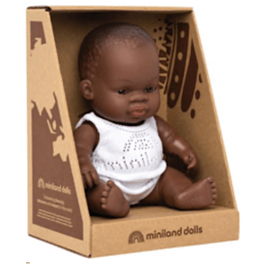 Miniland 18 Mths Plus Baby Doll 21cm - African Boy