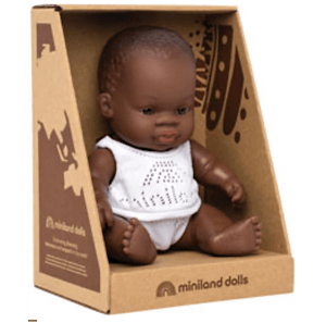 Miniland 18 Mths Plus Baby Doll 21cm - African Girl