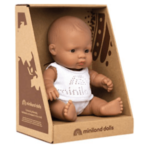 Miniland 18 Mths Plus Baby Doll 21cm - Hispanic Girl