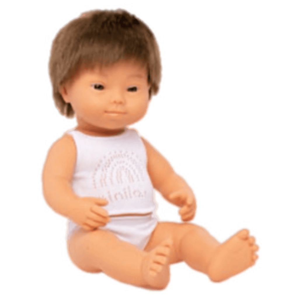 Miniland 18 Mths Plus Baby Doll 38cm - Caucasian Boy with Down Syndrome