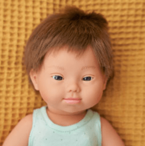 Miniland 18 Mths Plus Baby Doll 38cm - Caucasian Boy with Down Syndrome