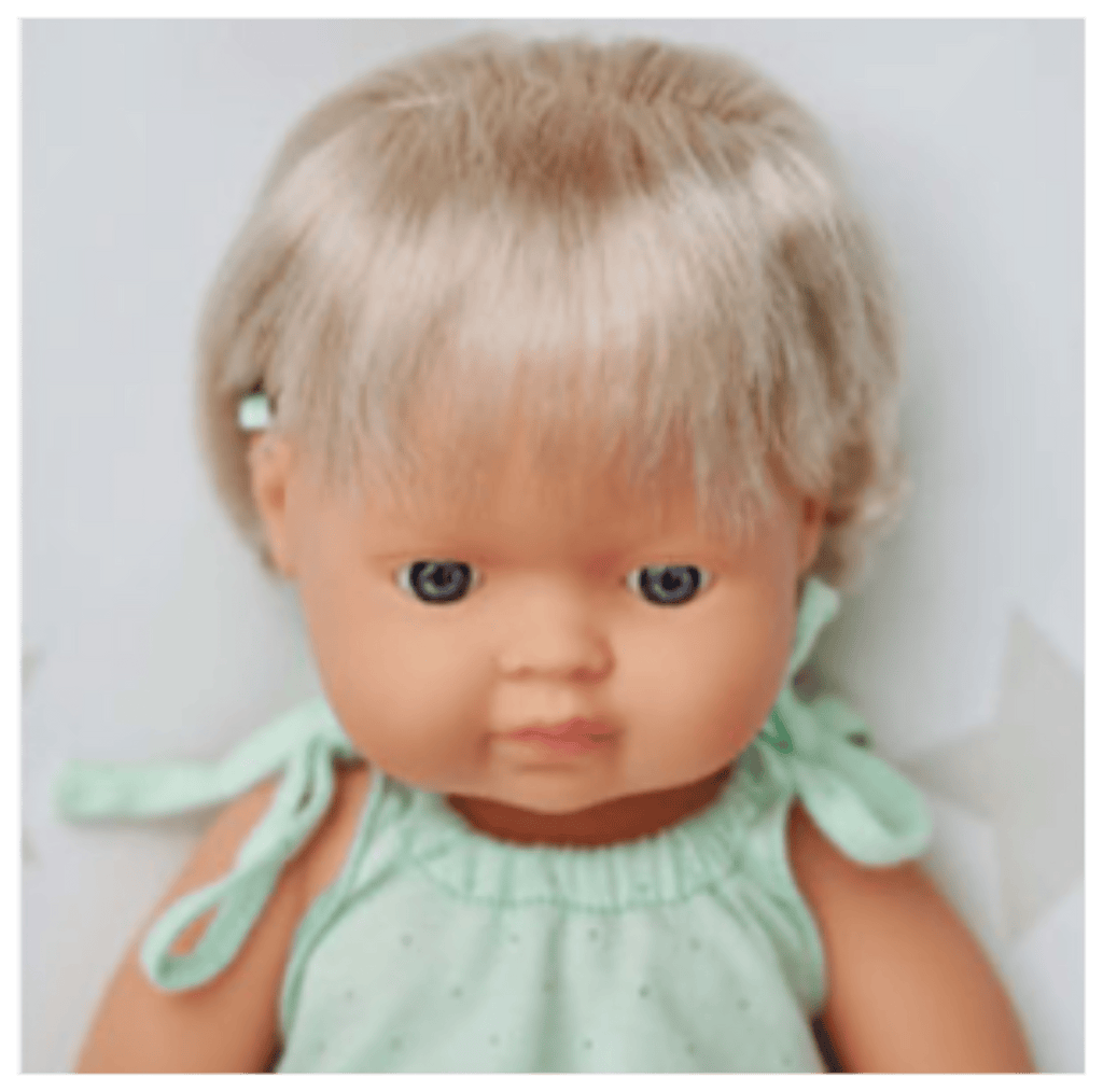 Miniland 3 Plus Baby Doll 38cm - Caucasian Girl with Hearing Aids