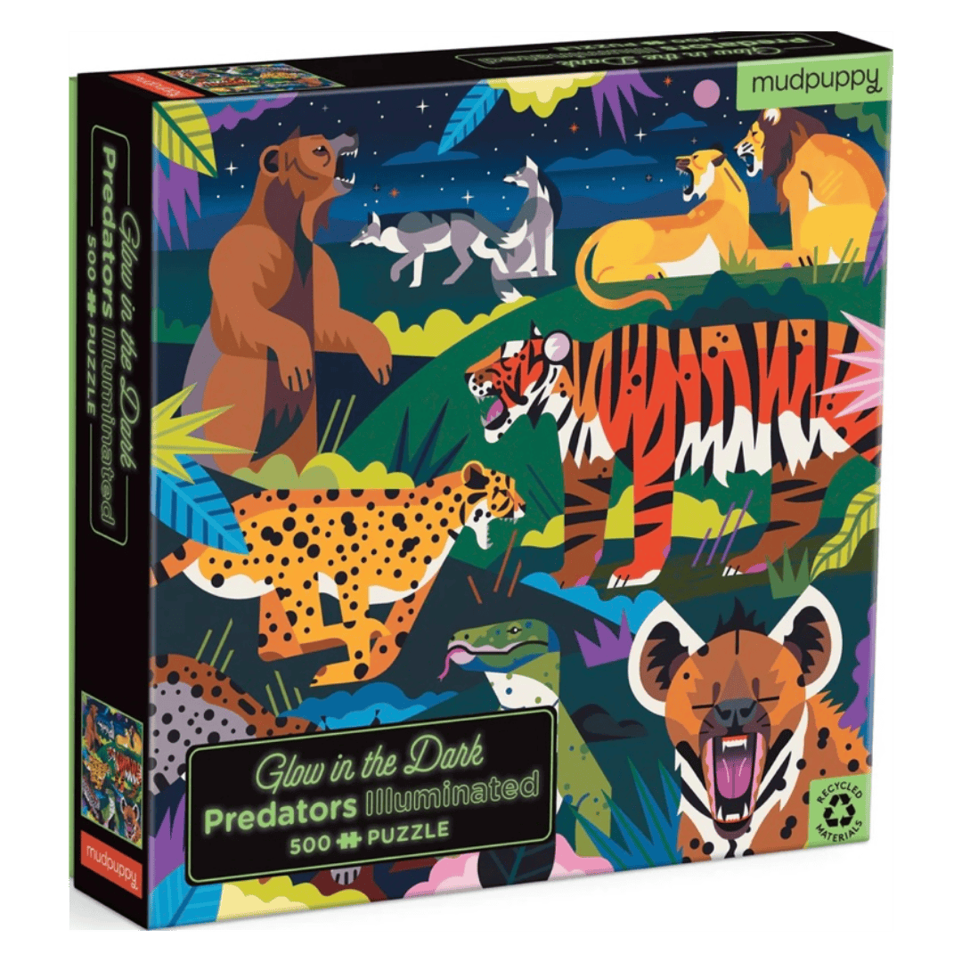 Mudpuppy 10 Plus 500 Pc Puzzle - Glow in the Dark Predators