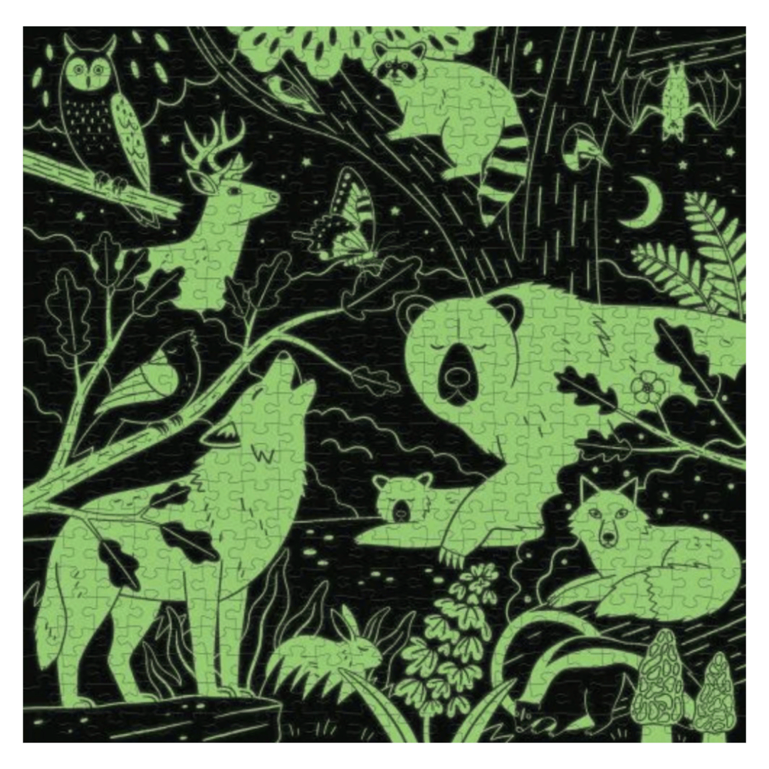 Mudpuppy 12 Plus 500 Pc Puzzle - Glow in the Dark Forest