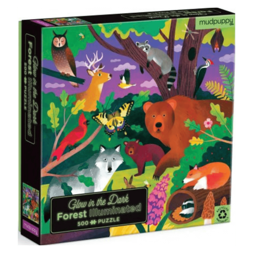 Mudpuppy 12 Plus 500 Pc Puzzle - Glow in the Dark Forest
