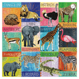 Mudpuppy 12 Plus 500 Pc Puzzles - Painted Safari