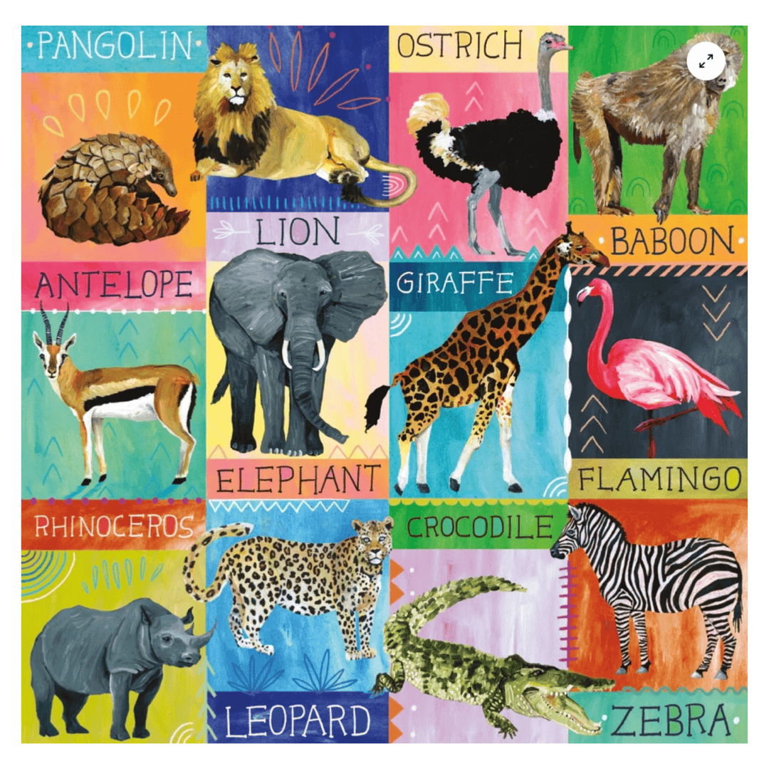 Mudpuppy 12 Plus 500 Pc Puzzles - Painted Safari