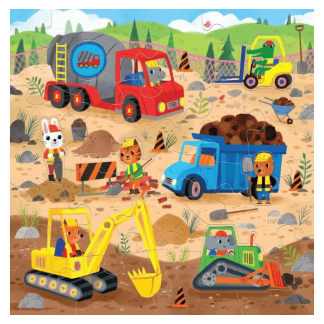 Mudpuppy 2 Plus 25 Pc Floor Puzzle - Construction Site