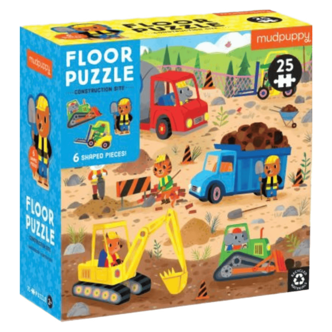 Mudpuppy 2 Plus 25 Pc Floor Puzzle - Construction Site