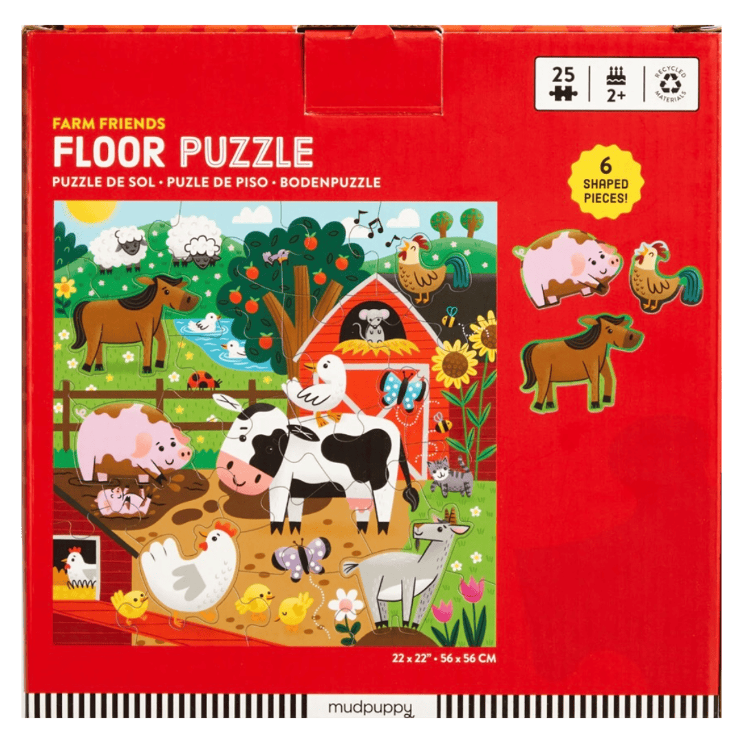 Mudpuppy 2 Plus 25 Pc Floor Puzzle - Farm Friends