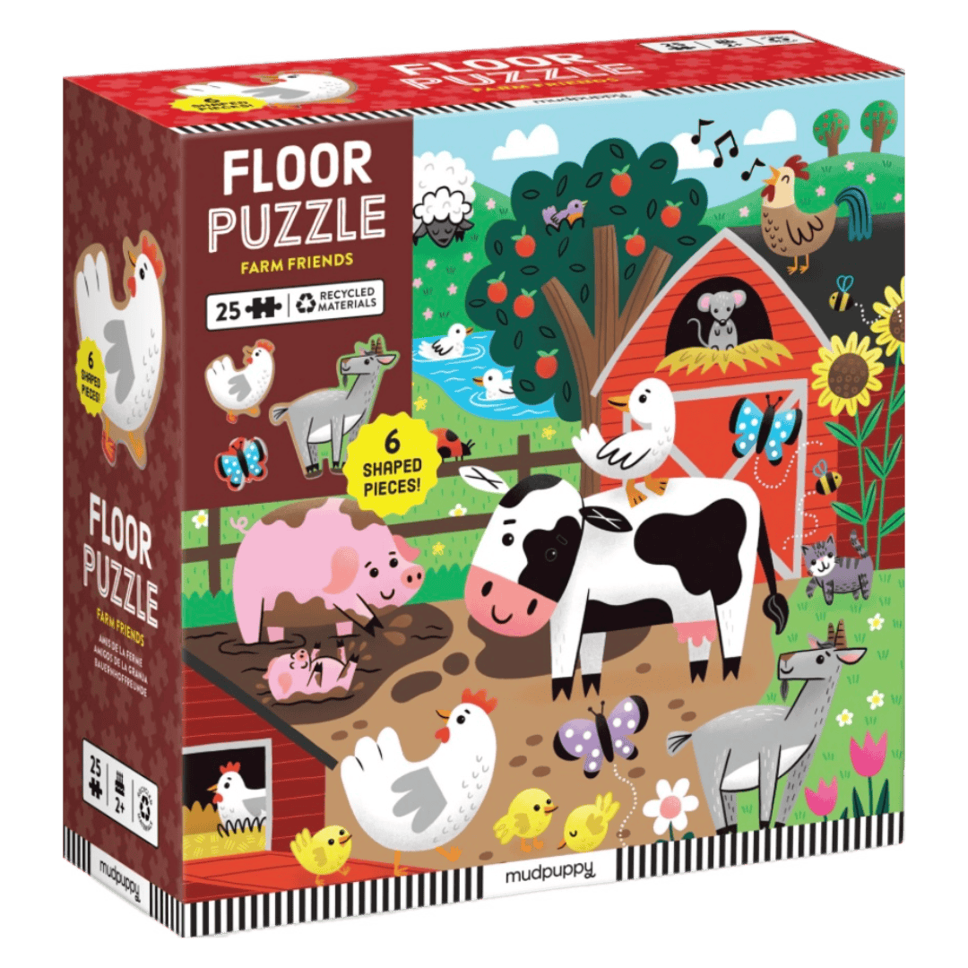 Mudpuppy 2 Plus 25 Pc Floor Puzzle - Farm Friends
