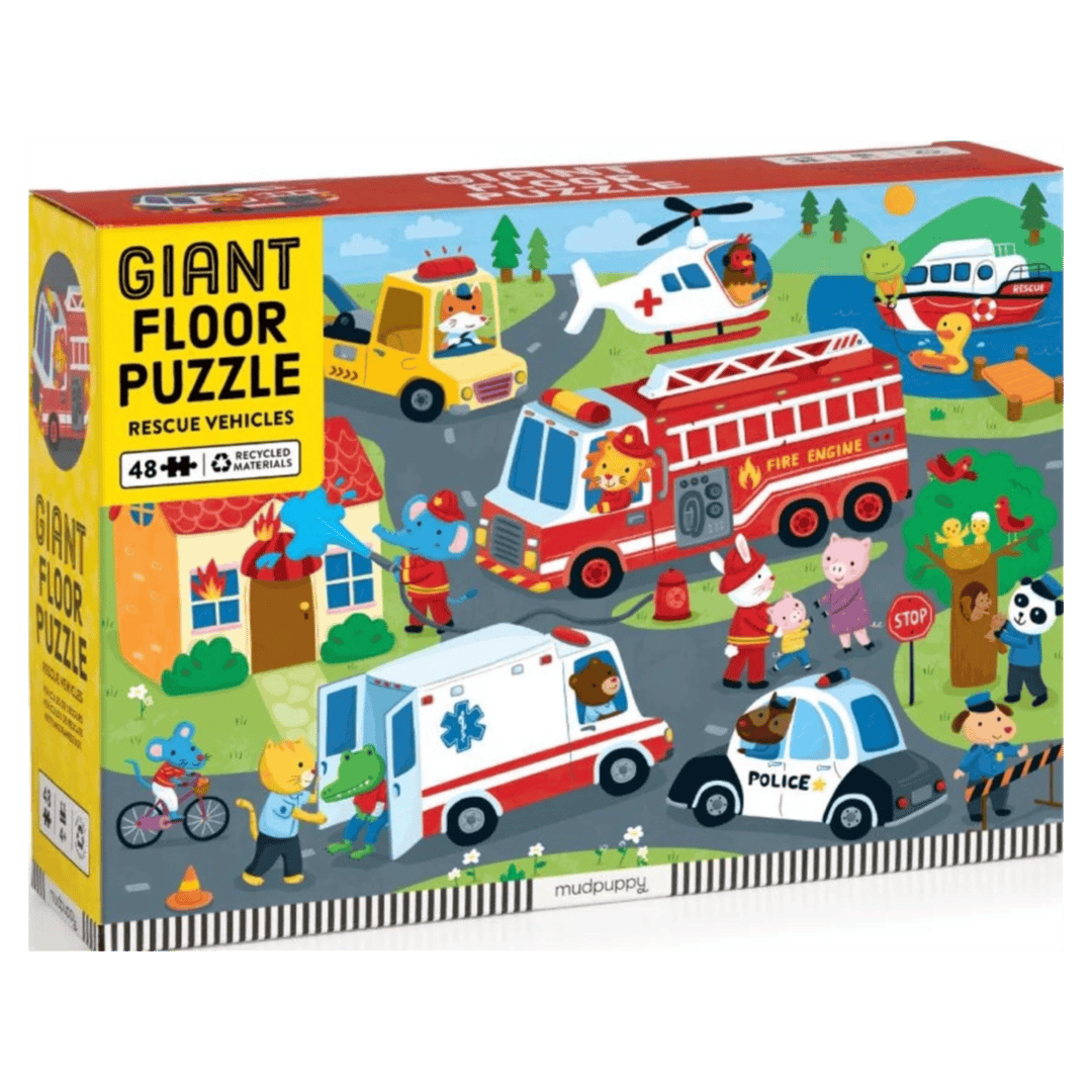 Mudpuppy 2 Plus 48 Pc Giant Floor Puzzle - Rescue Vehicles