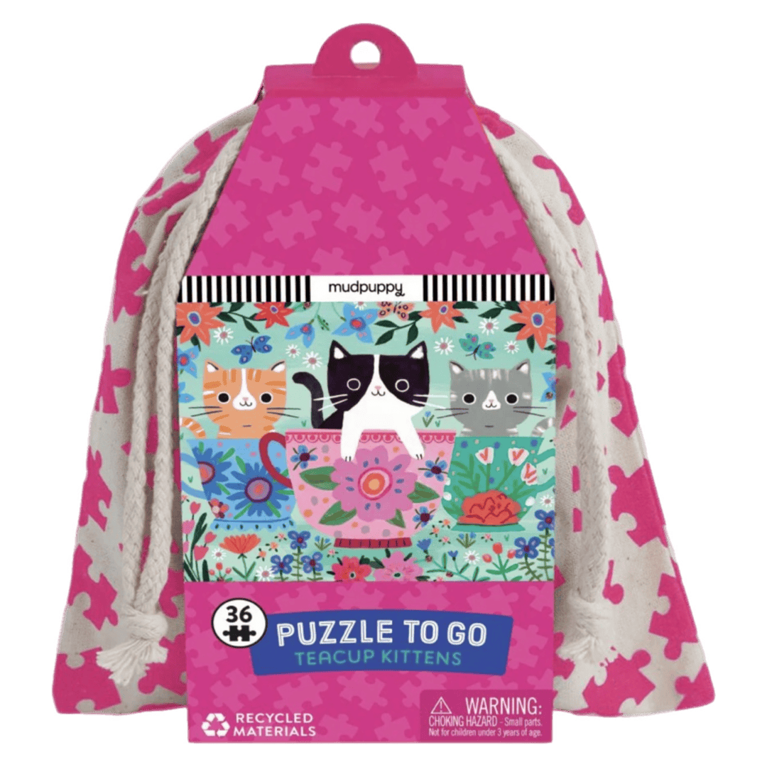 Mudpuppy 3 Plus 36 Pc Puzzle to Go - Teacup Kitten