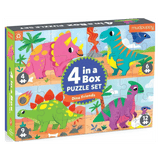 Mudpuppy 3 Plus 4 in a Box Puzzle Set - Dino Friends