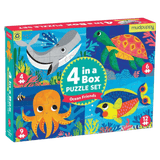 Mudpuppy 3 Plus 4 in a Box Puzzle Set - Ocean