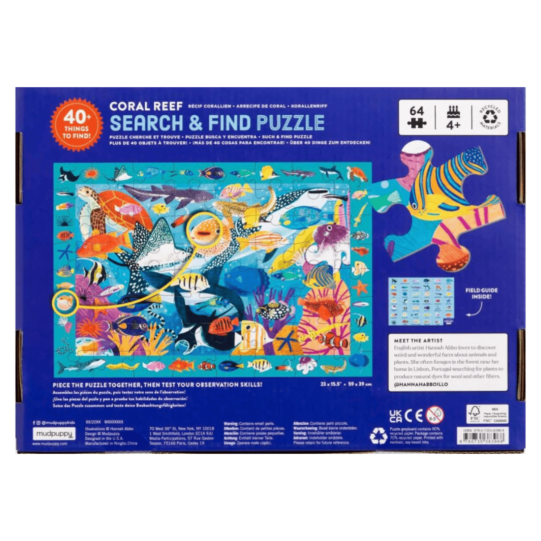 Mudpuppy 4 Plus 64 Pc Search & Find Puzzle - Coral Reef