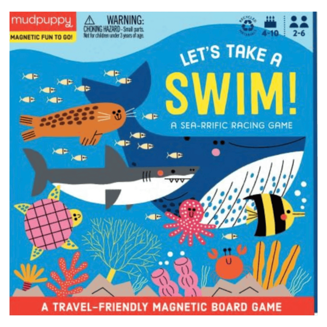 Mudpuppy 4 Plus Magnetic Board Game - Let's Take a Swim!