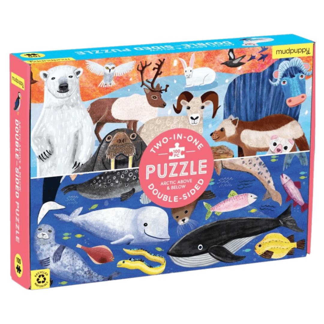 Mudpuppy 6 Plus 100 Pc Double-Sided Puzzle - Arctic Above & Below