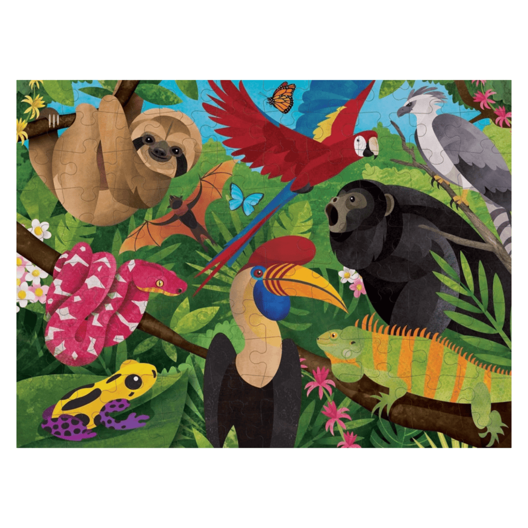 Mudpuppy 6 Plus 100 Pc Double-Sided Puzzle - Rainforest Above & Below