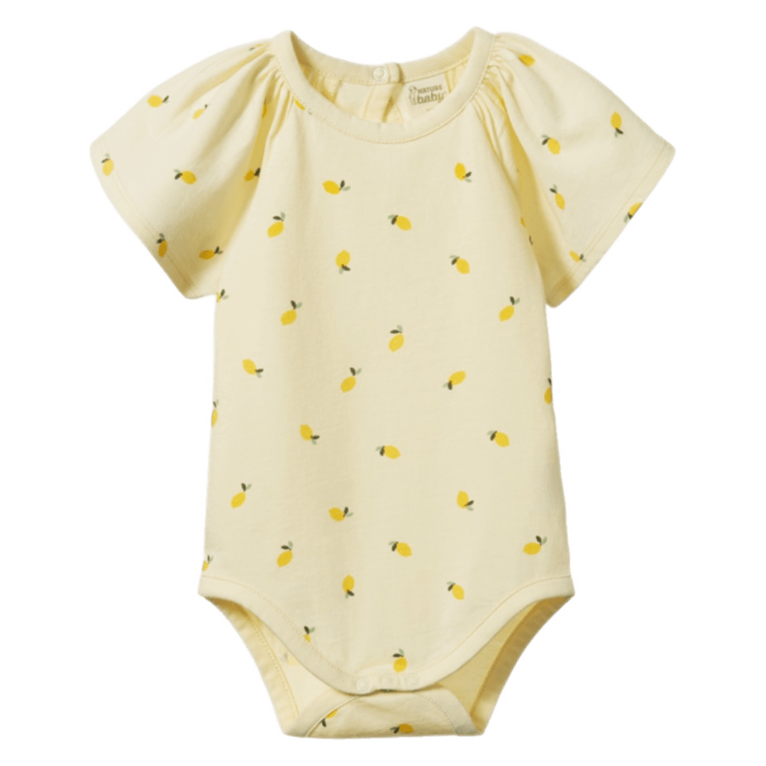 Nature Baby 0-3 Months to 1 Year 0-3M Faye Bodysuit - Little Lemon Cream