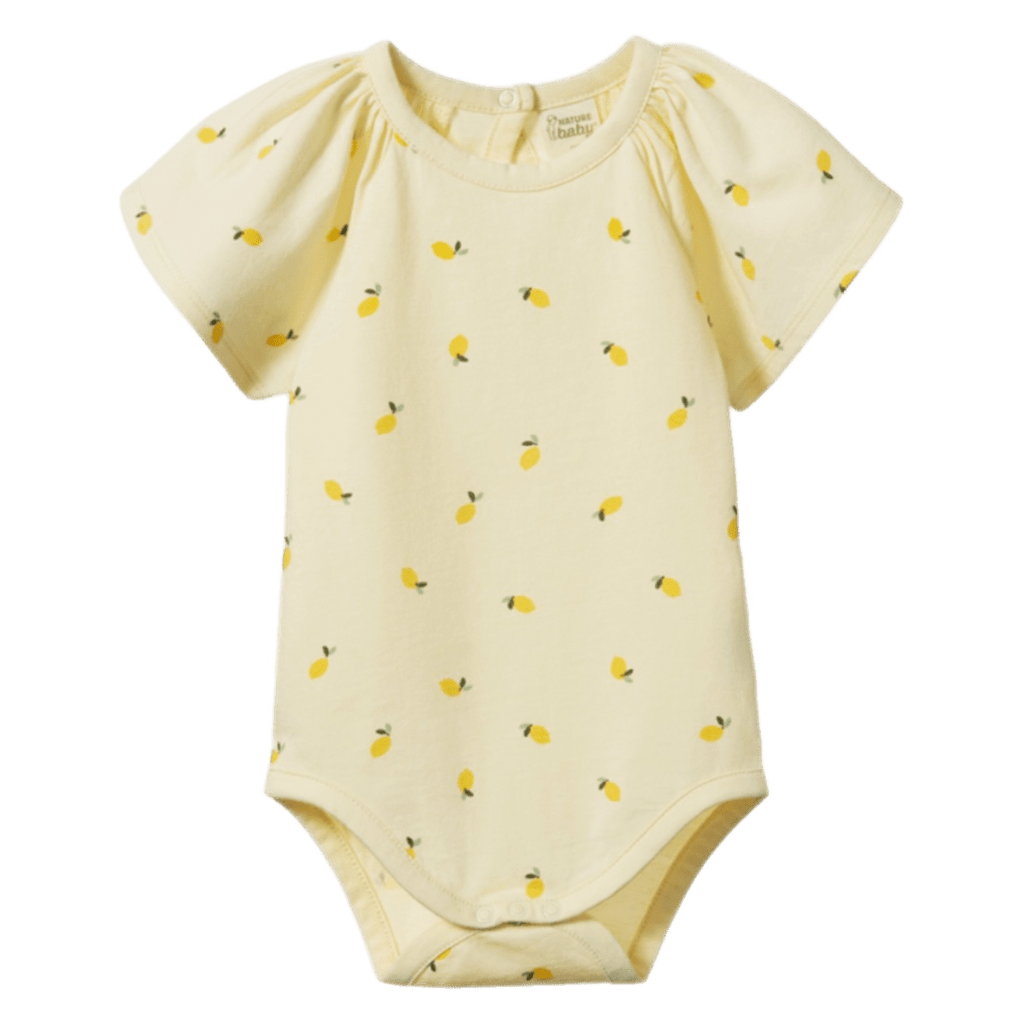 Nature Baby 0-3 Months to 1 Year 0-3M Faye Bodysuit - Little Lemon Cream