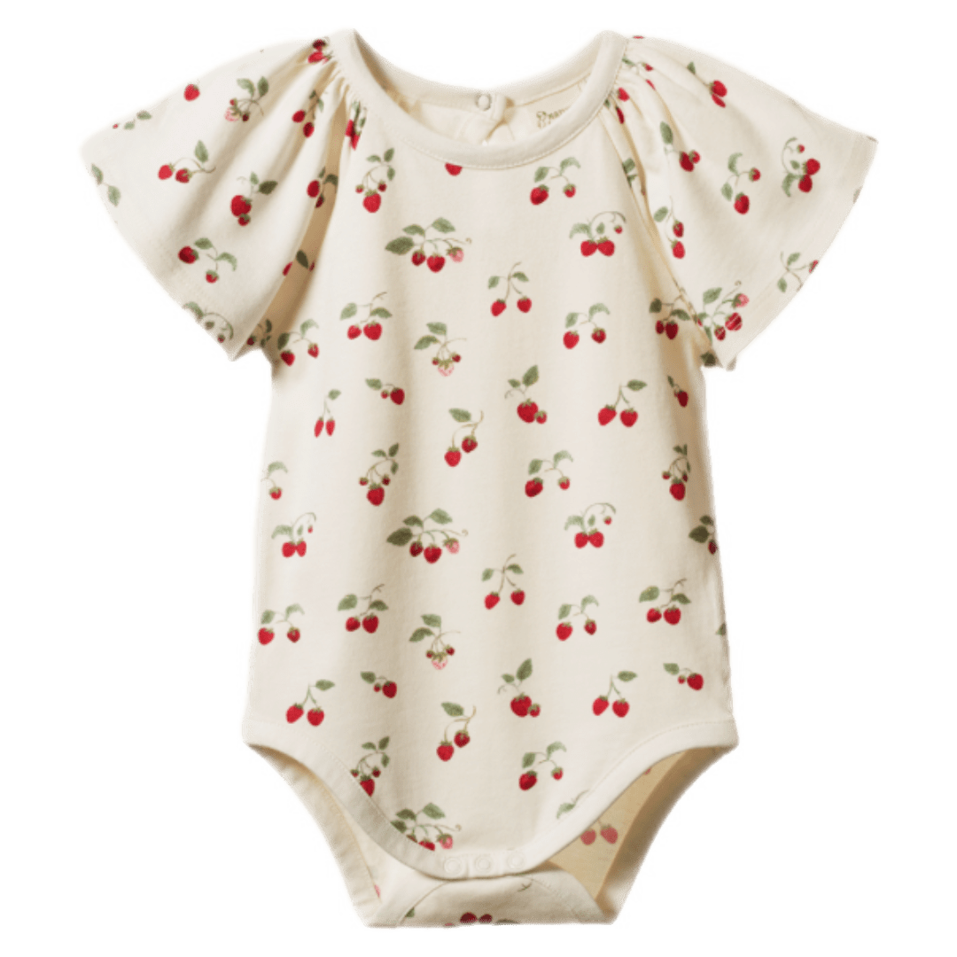 Nature Baby 0-3 Months to 1 Year 0-3M Faye Bodysuit - Strawberry Blush