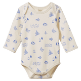 Nature Baby 0-3 Months to 1 Year 0-3M Long Sleeve Bodysuit - Atlantic