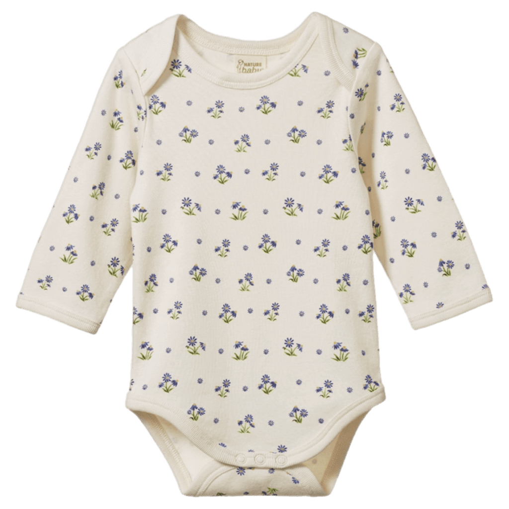 Nature Baby 0-3 Months to 1 Year 0-3M Long Sleeve Bodysuit - Daisy Daze