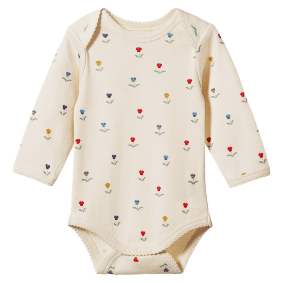 Nature Baby 0-3 Months to 1 Year 0-3M Long Sleeve Bodysuit - Delphine