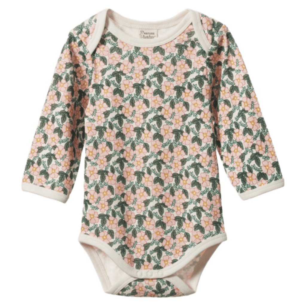 Nature Baby 0-3 Months to 1 Year 0-3M Long Sleeve Bodysuit - Garland