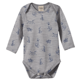Nature Baby 0-3 Months to 1 Year 0-3M Merino Essential Long Sleeve Bodysuit - Best Friend