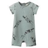 Nature Baby 0-3 Months to 1 Year 0-3M Quincy Romper - Raccoon Rhapsody