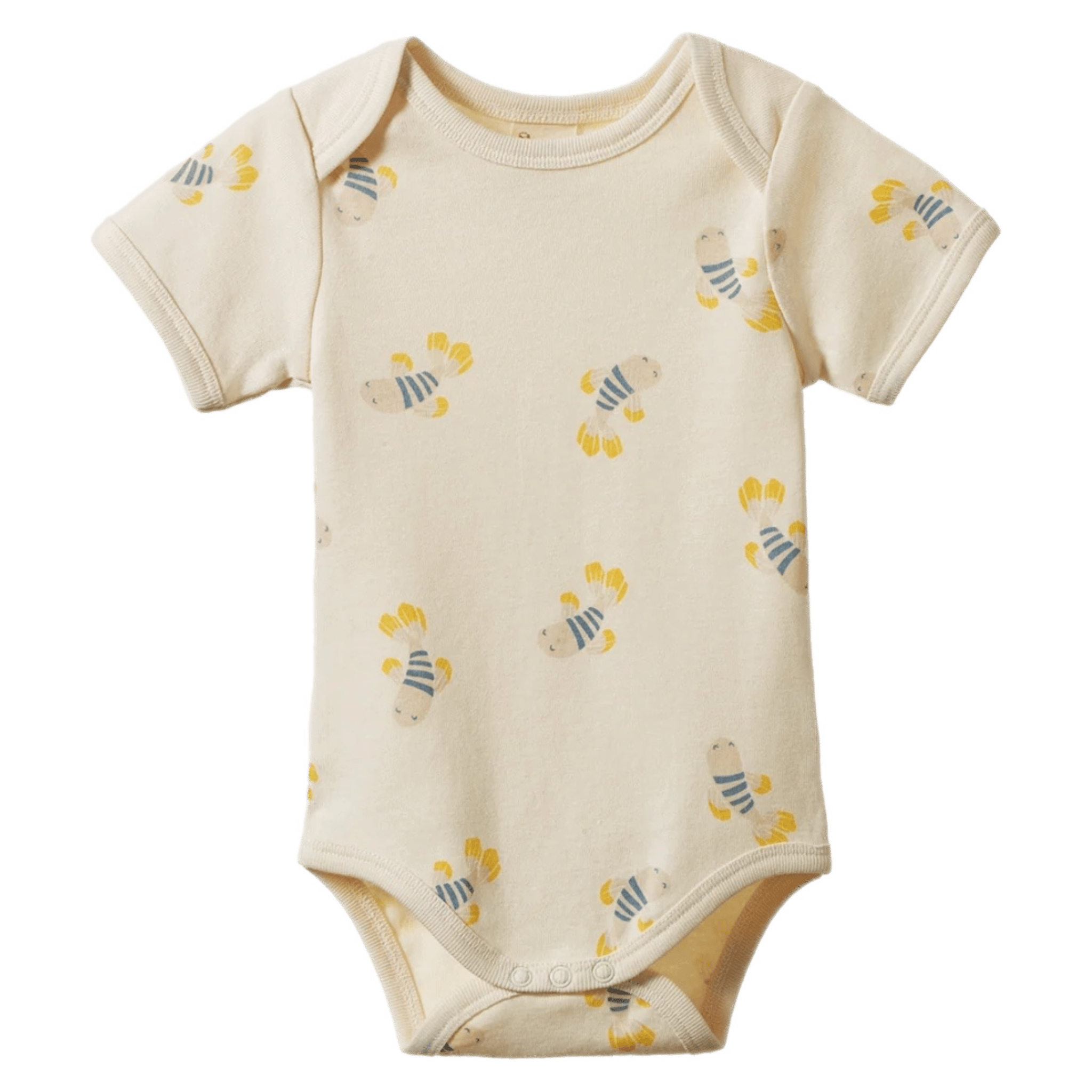Nature Baby 0-3 Months to 1 Year 0-3M Short Sleeve Bodysuit - Fish Fable