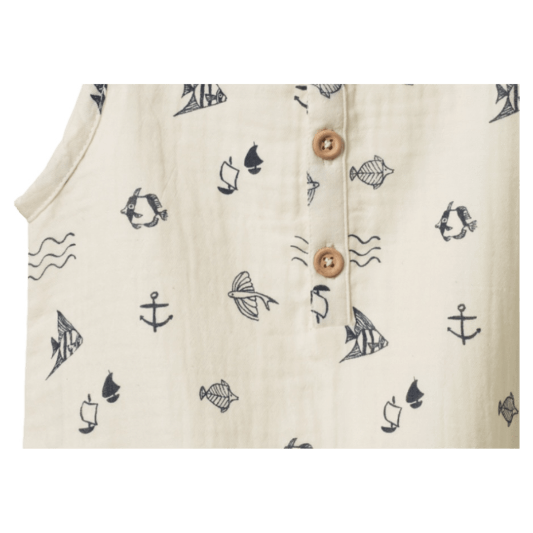 Nature Baby 0-3 Months to 1 Year Cedar Suit Muslin - Atlantic Natural