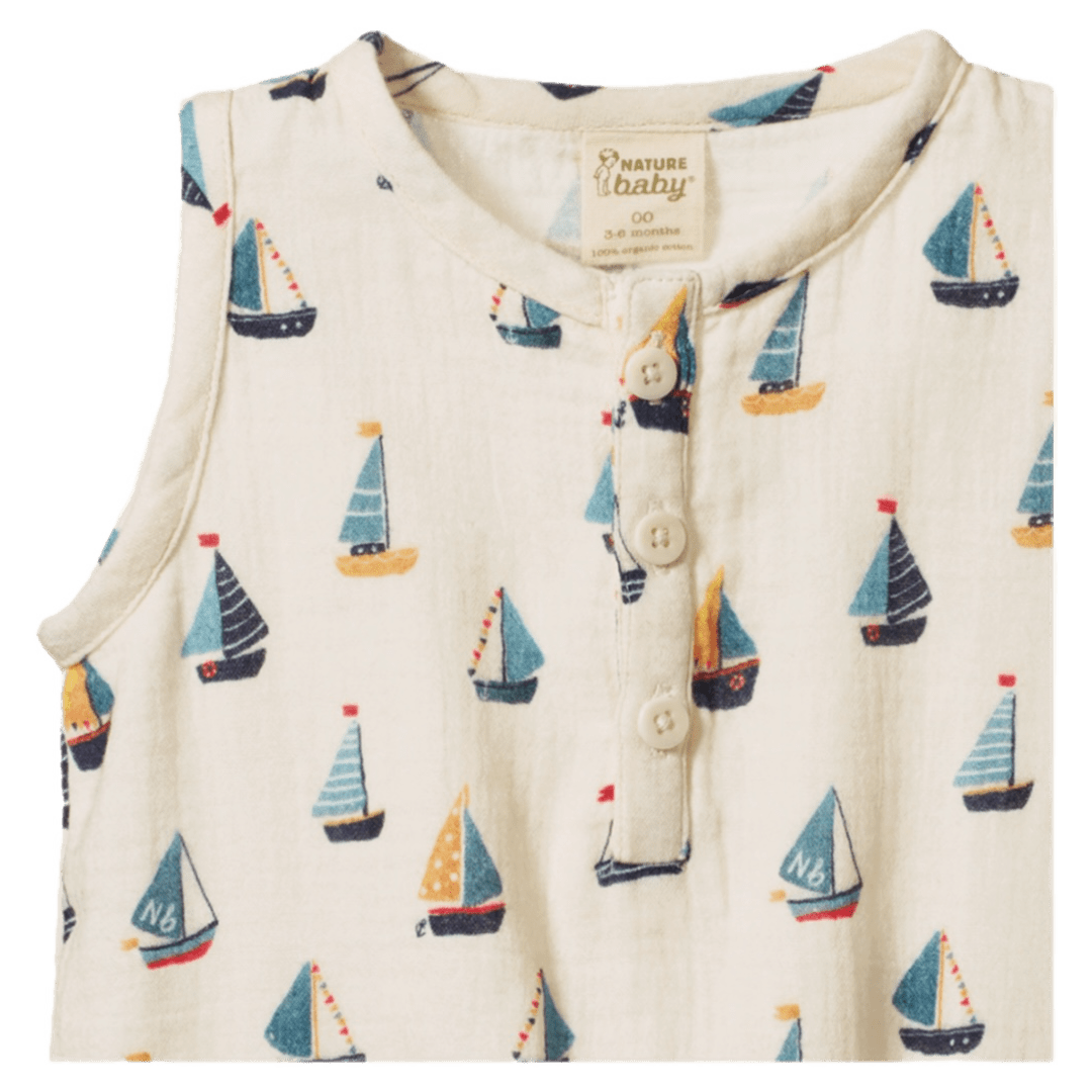 Nature Baby 0-3 Months to 1 Year Cedar Suit Muslin - Regatta