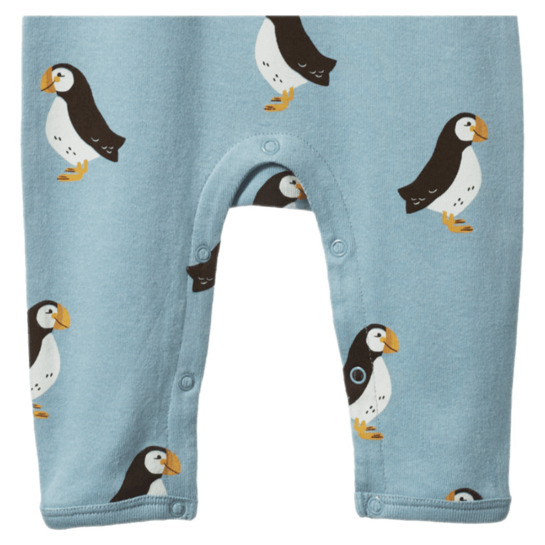 Nature Baby 0-3 Months to 1 Year Henley Sleep Suit - Puffin