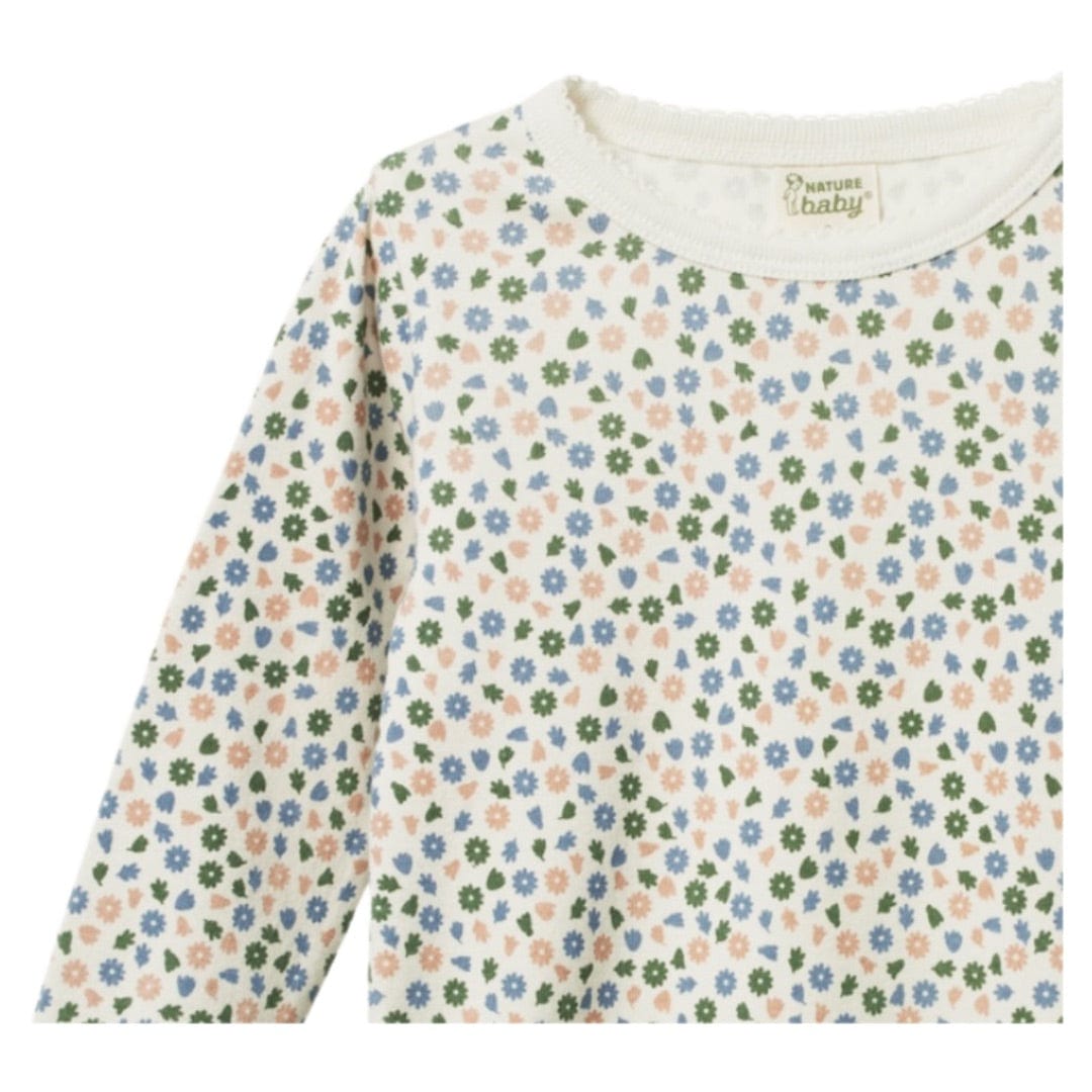 Nature Baby 0-3 Months to 1 Year Long Sleeve Bodysuit - Chamomile Blooms