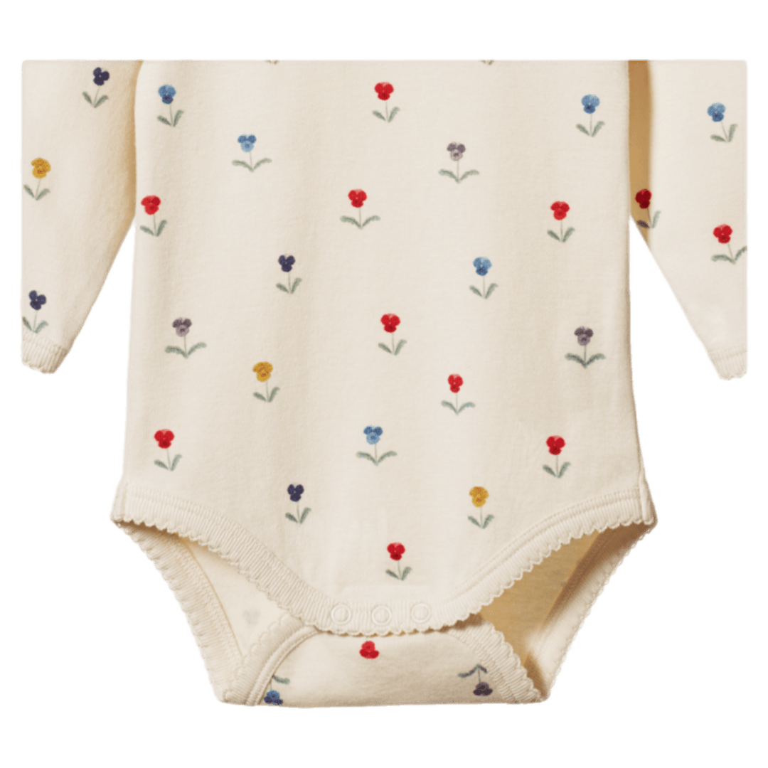Nature Baby 0-3 Months to 1 Year Long Sleeve Bodysuit - Delphine