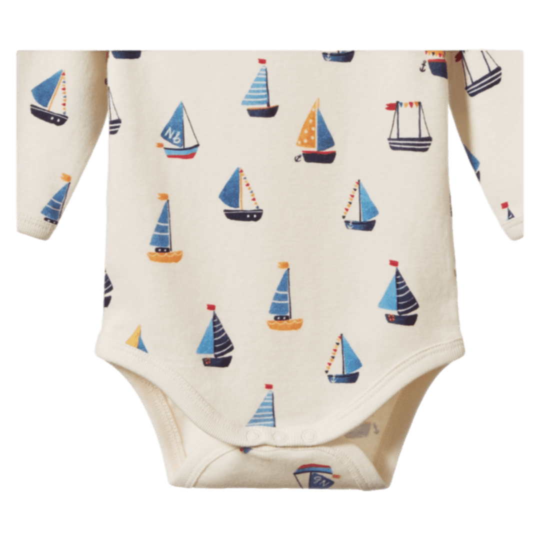 Nature Baby 0-3 Months to 1 Year Long Sleeve Bodysuit - Regatta